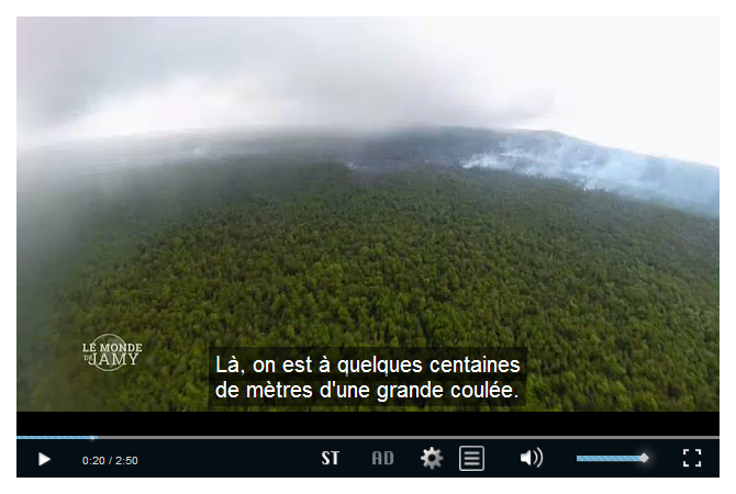 Capture d'un lecteur vidéo avec des sous-titres activés.