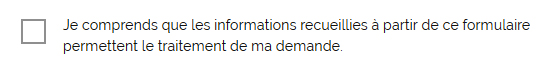 Capture d'écran, une case à cocher suivi immédiatement d'une étiquette. 